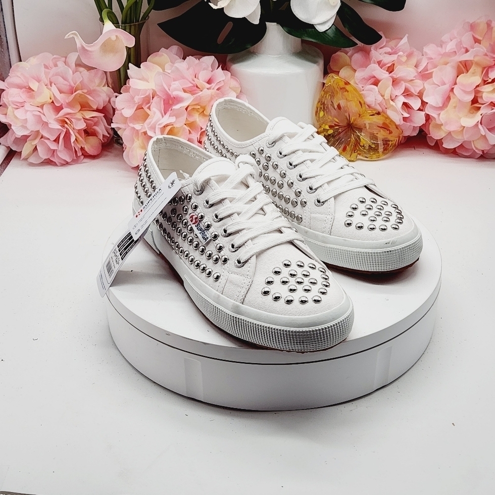 Superga 2750 COTSTUDS1W White Studded Sneakers - Picture 11 of 15